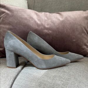 Marc Fisher Gray Suede Block Heels